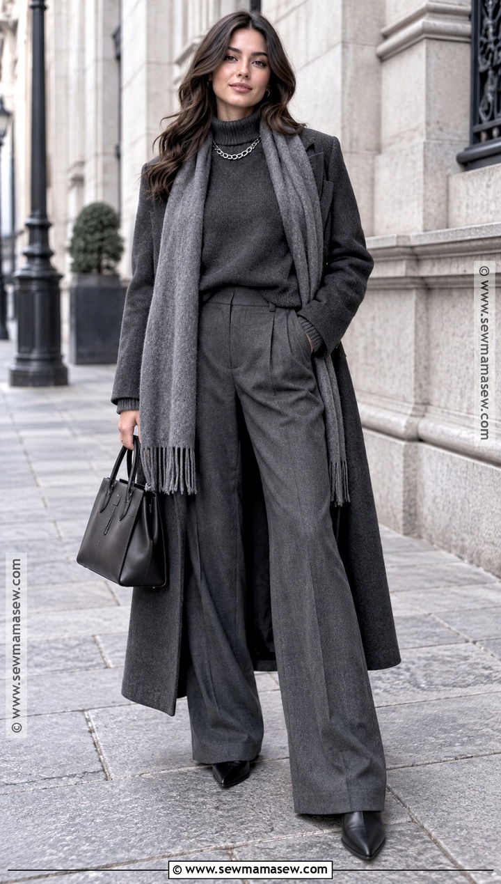 Cool Toned Monochrome Charcoal Outfit - 15 cool toned fall outfits