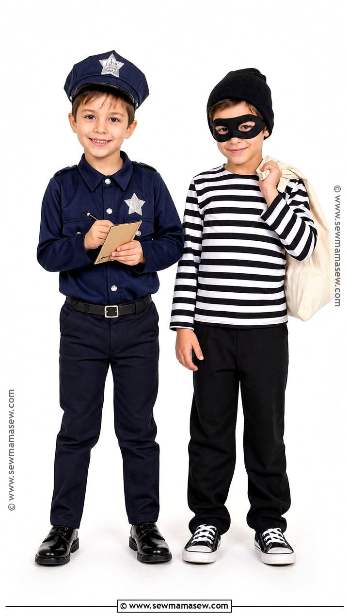 Cop And Robber Twin Costume - 30 twin dress up ideas