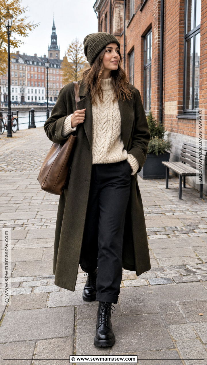 Copenhagen Maxi Coat And Chunky Knit Outfit - 20 Copenhagen Style Autumn Ideas 2026