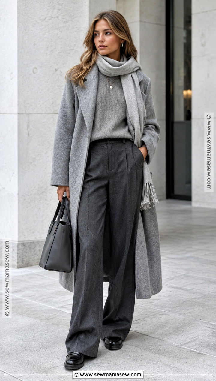 Copenhagen Monochrome Gray Layered Outfit - 20 fall copenhagen style ideas