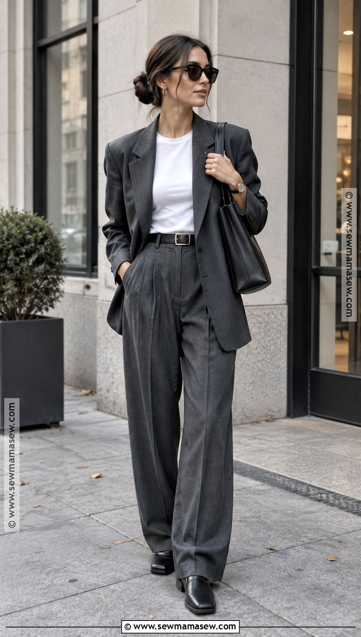 Copenhagen Oversized Blazer And Loose Trousers Outfit - 20 fall copenhagen style ideas
