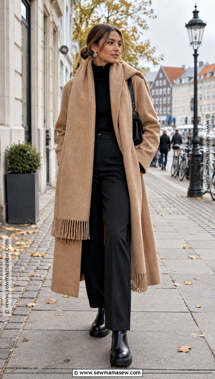 Copenhagen Oversized Scarf Coat Outfit - 20 Copenhagen Style Autumn Ideas 2026