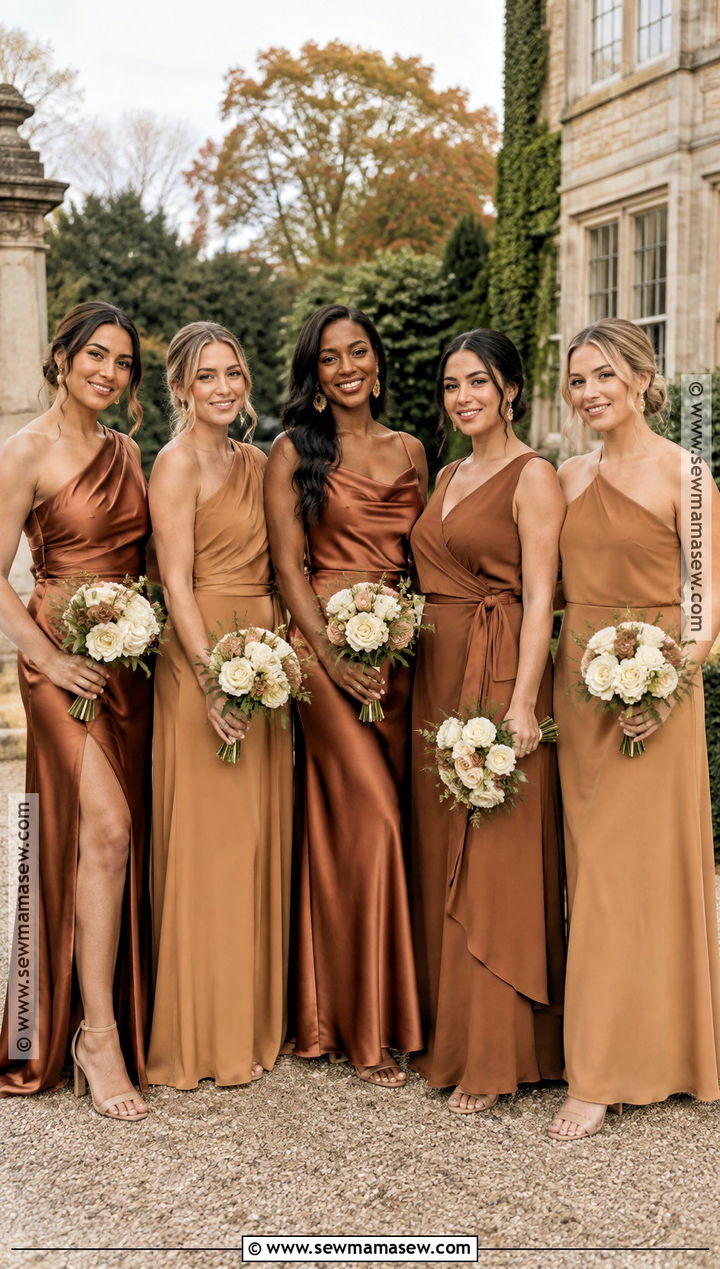 Copper And Caramel Bridesmaid Dresses - 20 bridesmaid dresses mismatched fall