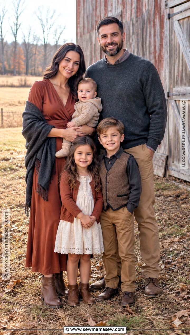 Copper And Charcoal Fall Family Picture Outfits - 15 fall family pictures outfits country
