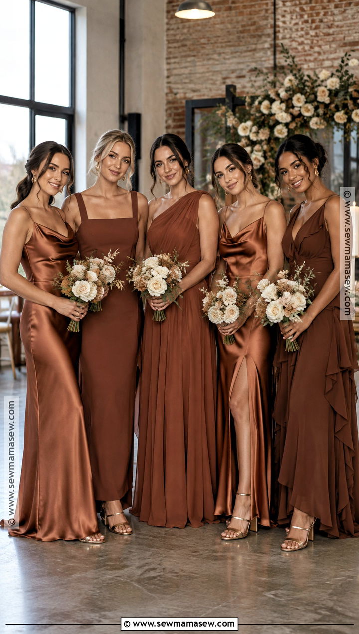 Copper And Cinnamon Bridesmaid Dresses - 25 mixed bridesmaid dresses fall