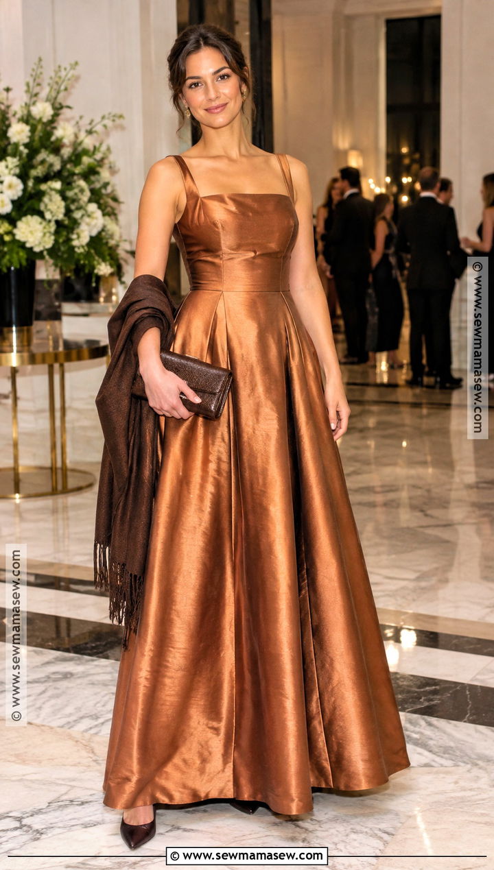 Copper Metallic Autumn Ball Gown - 20 Autumn Ball Gown Ideas