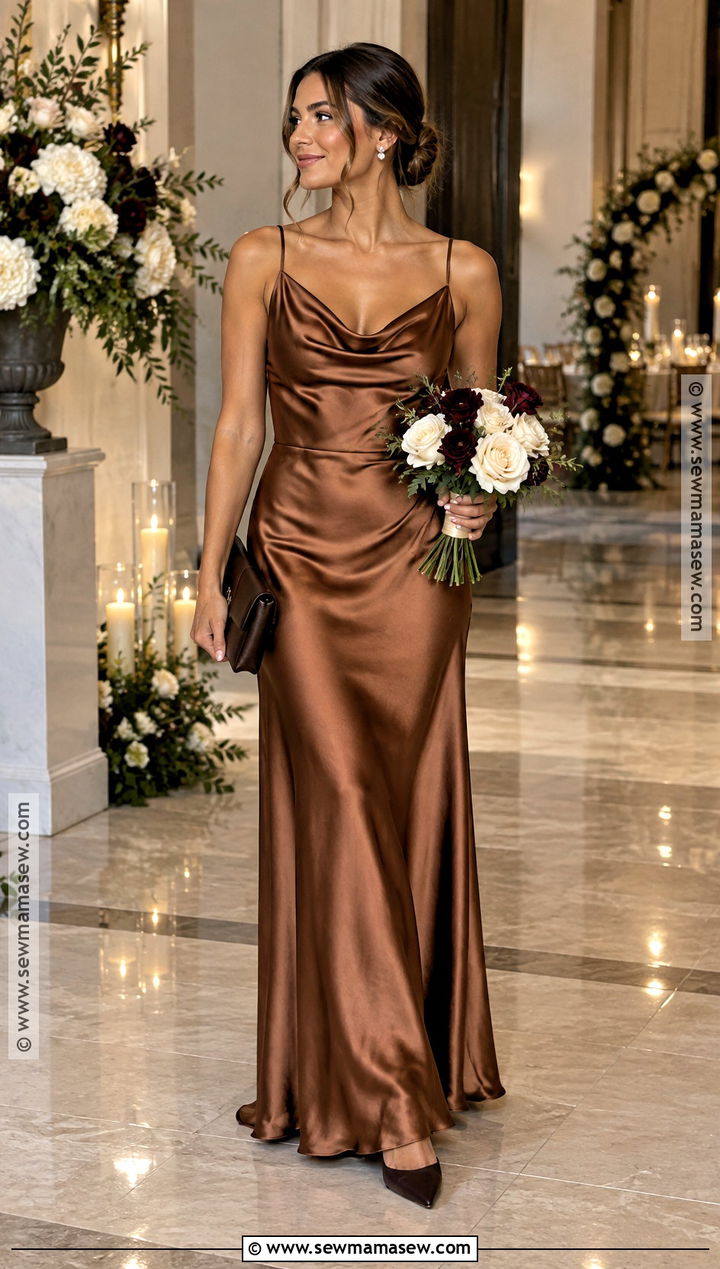 Copper Metallic Bridesmaid Dress - 20 november wedding bridesmaid dress ideas