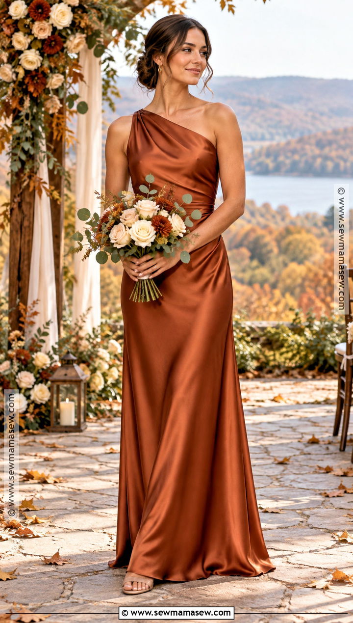 Copper Satin Bridesmaid Dress - 15 Bridesmaid Dress Fall Colors Ideas