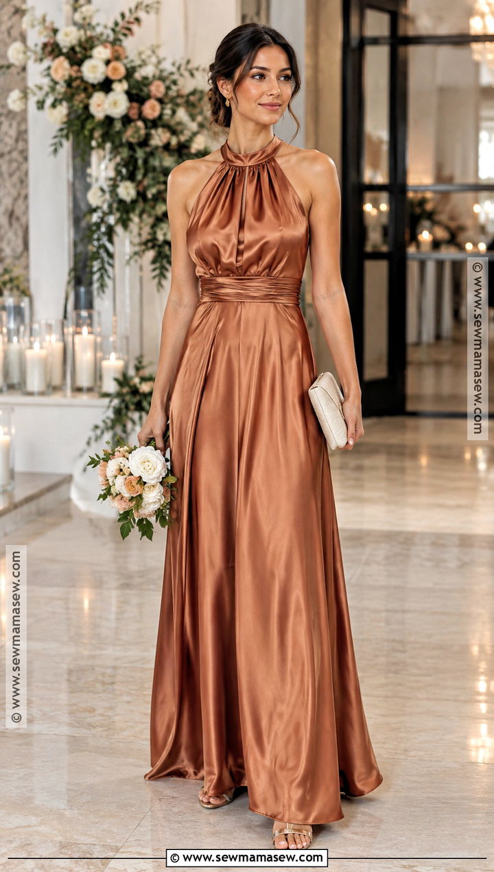Copper Satin Bridesmaid Dress - 15 Fall Coloured Bridesmaid Dresses