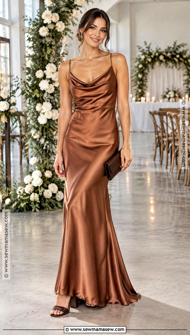 Copper Satin Bridesmaid Dress - 15 Fall Shades Bridesmaid Dresses