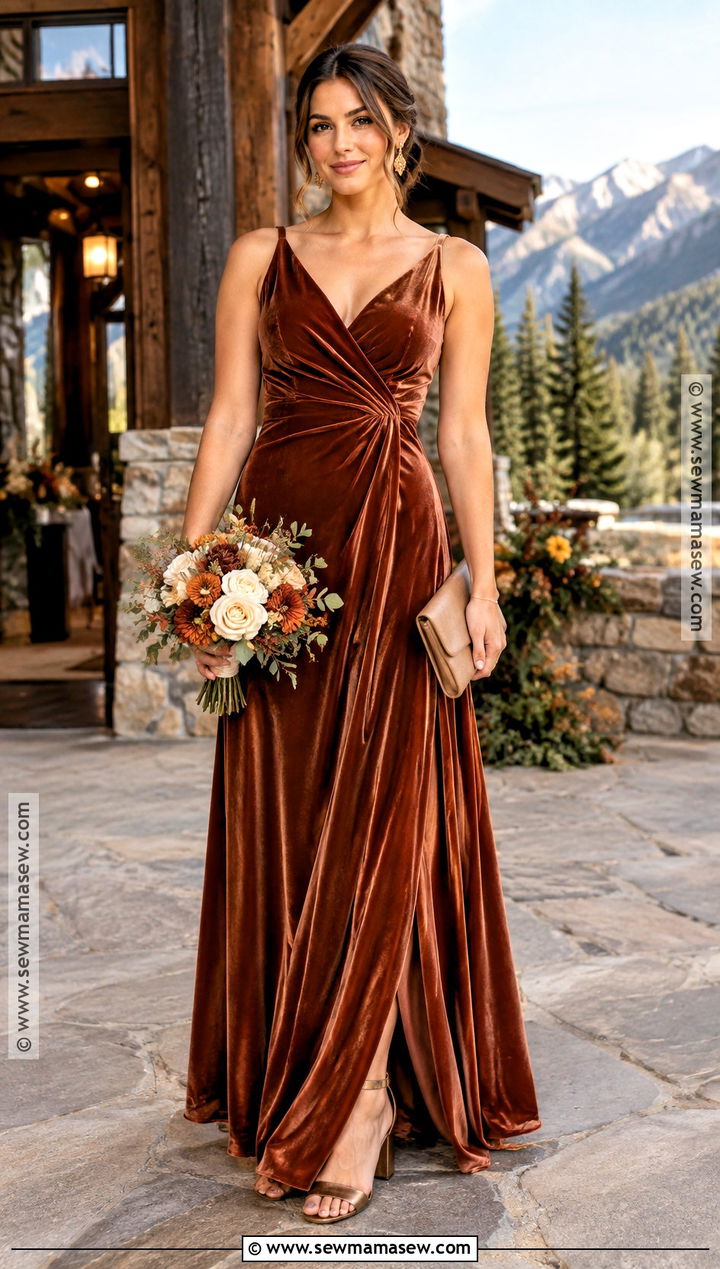 Copper Velvet Bridesmaid Dress - 20 september bridesmaid dresses