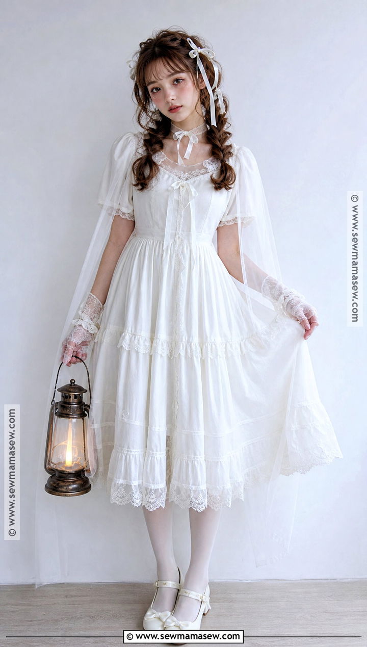 Coquette Ghost Costume With White Ribbons - 40 aesthetic halloween costumes