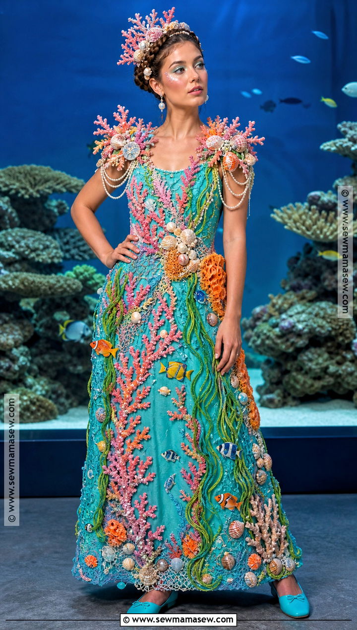 Coral Reef Costume With Colorful Sea Details - 30 under the sea costumes for women