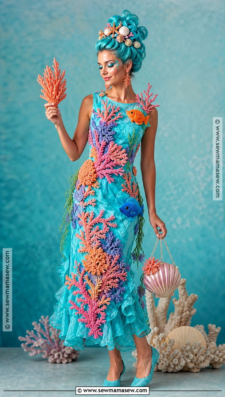 Coral Reef Costume With Sea Creatures - 30 Nature Costume Ideas