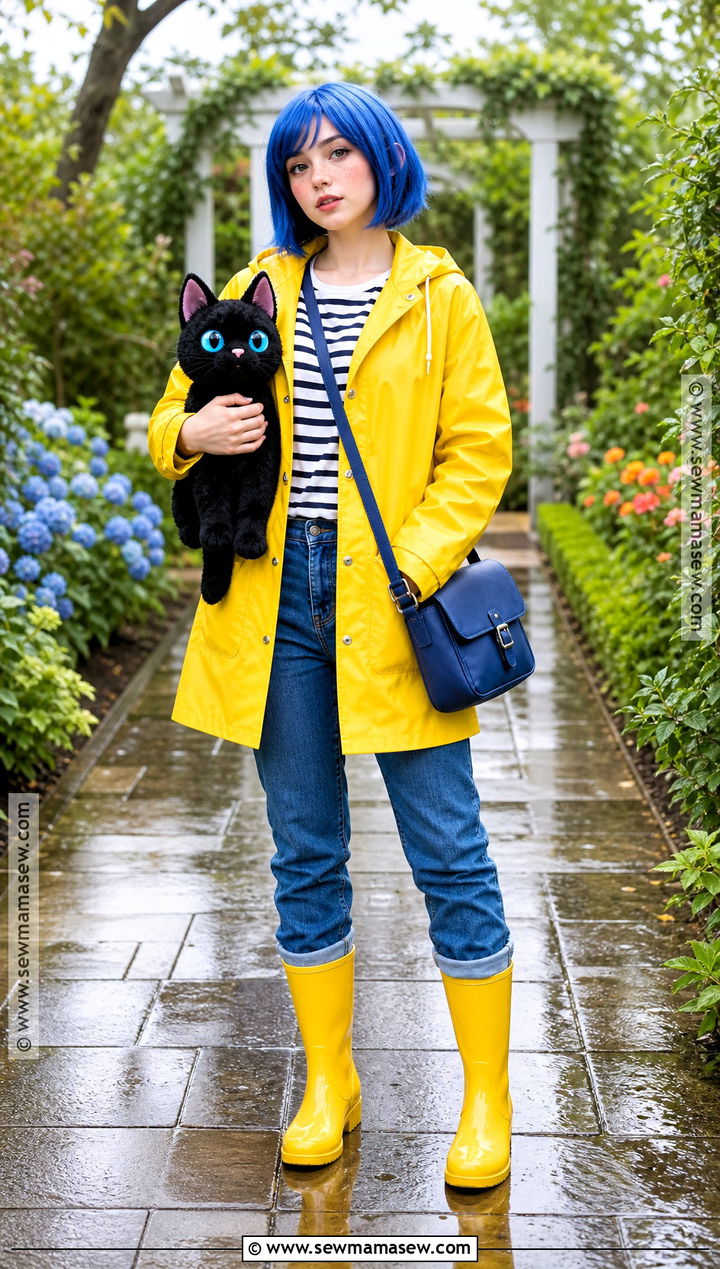 Coraline Cosplay With Yellow Raincoat - 35 Last Minute Cosplay Ideas