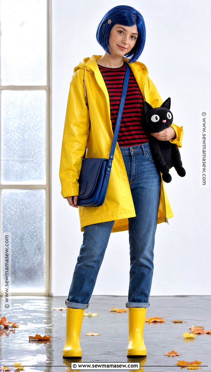 Coraline Cosplay With Yellow Raincoat - 35 simple cosplay ideas