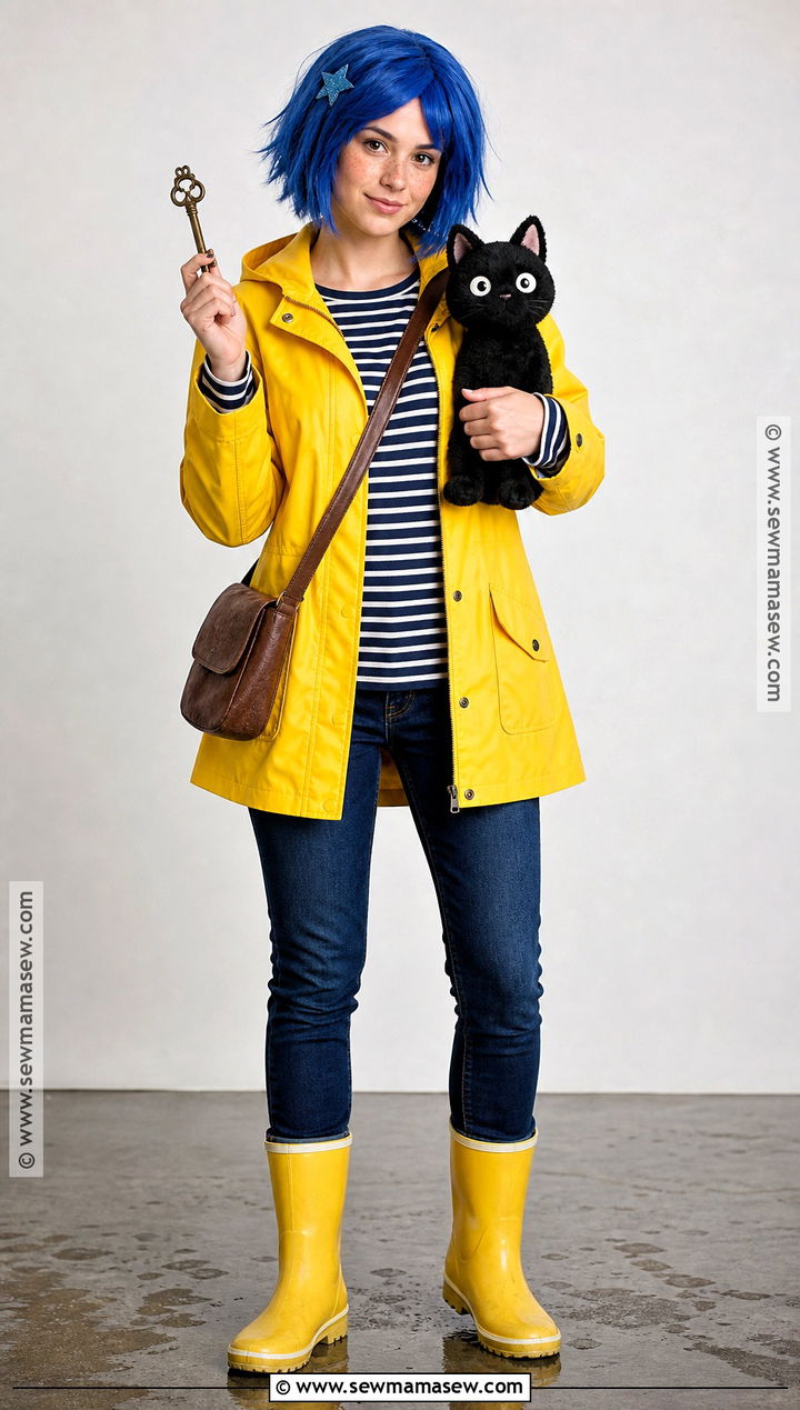 Coraline Cosplay With Yellow Raincoat - 30 simple cosplay ideas for women