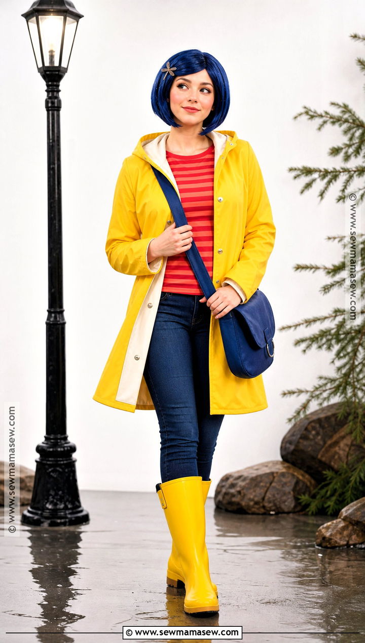 Coraline Costume With Blue Bob - 30 blue hair costume ideas