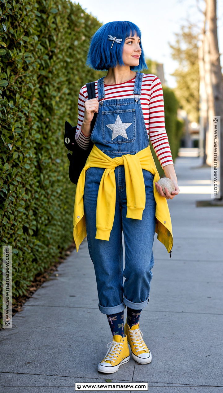 Coraline Costume With Denim Overalls - 30 caroline costume ideas
