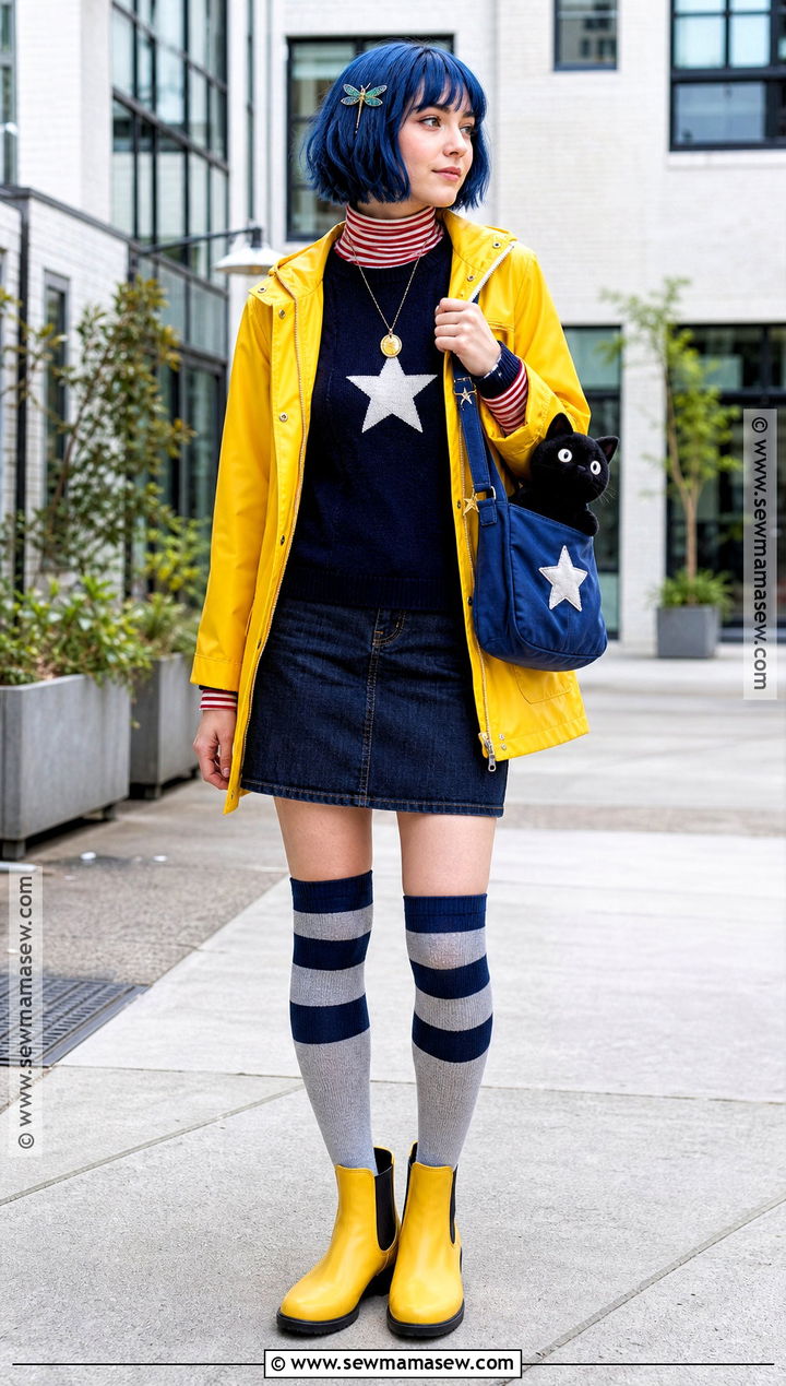 Coraline Costume With Denim Skirt - 30 caroline costume ideas