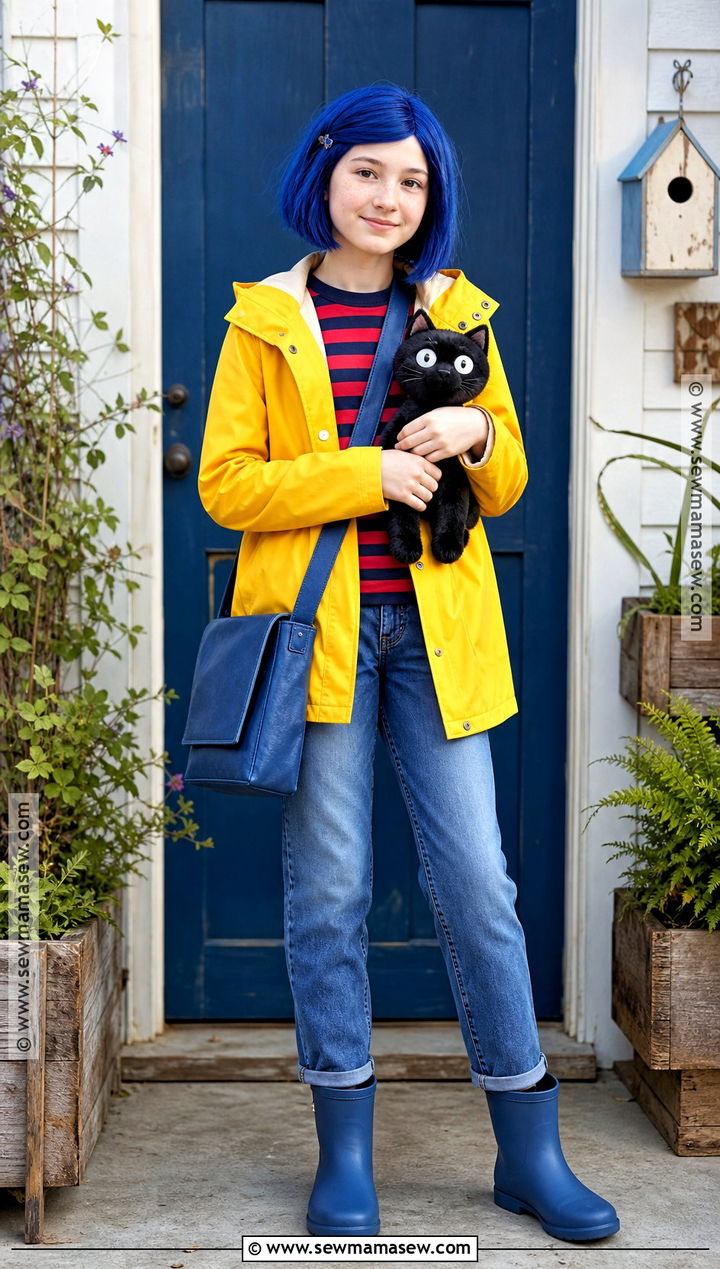 Coraline Costume With Yellow Raincoat - 30 halloween costumes for girls 10 12