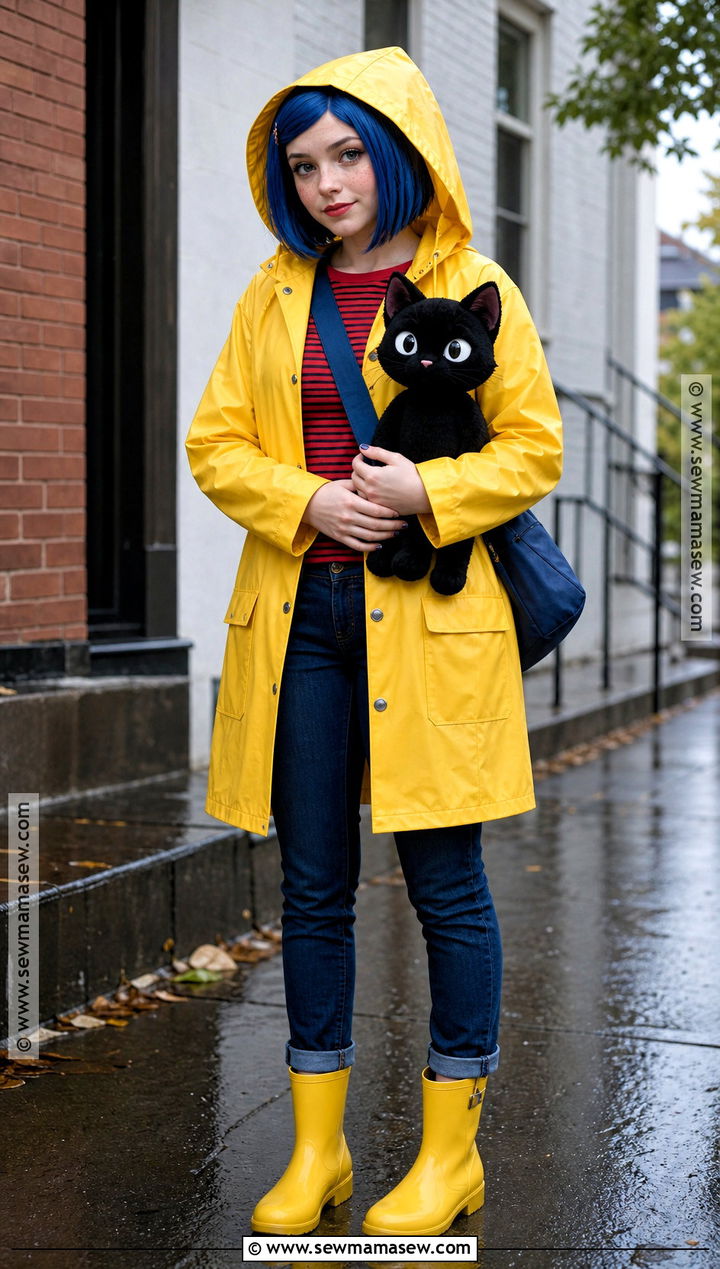 Coraline Costume With Yellow Raincoat - 35 Iconic Solo Halloween Costumes