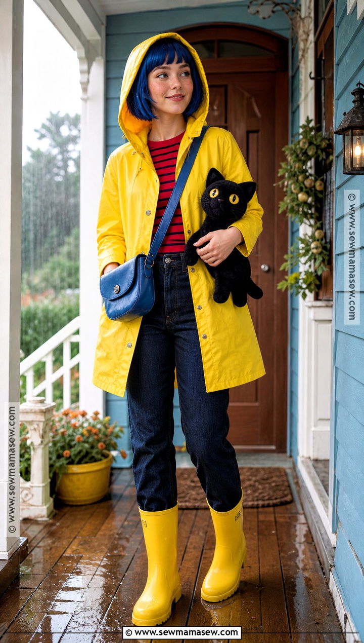 Coraline Costume With Yellow Raincoat - 30 Single Halloween Costumes for Women