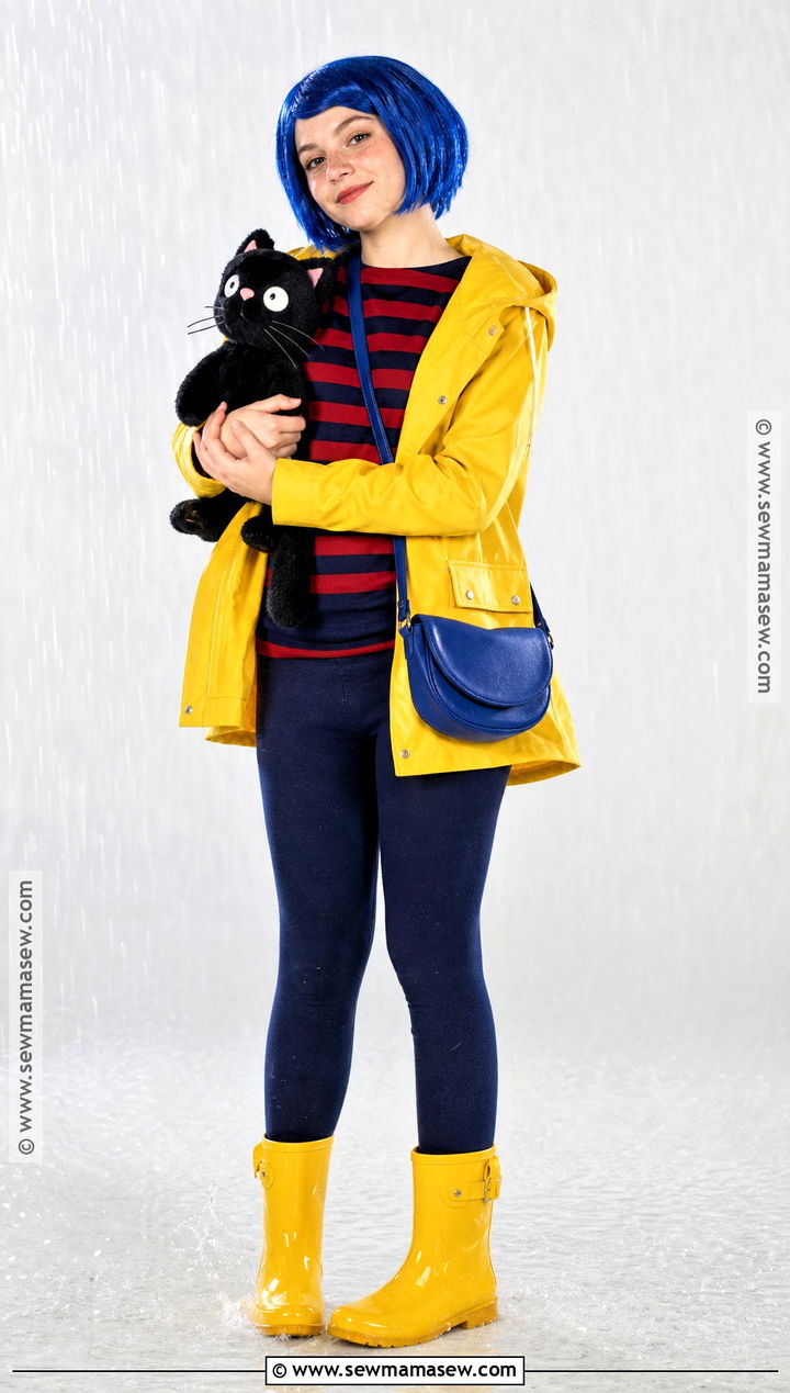 Coraline Costume With Yellow Raincoat - 30 Single Person Halloween Costume Ideas