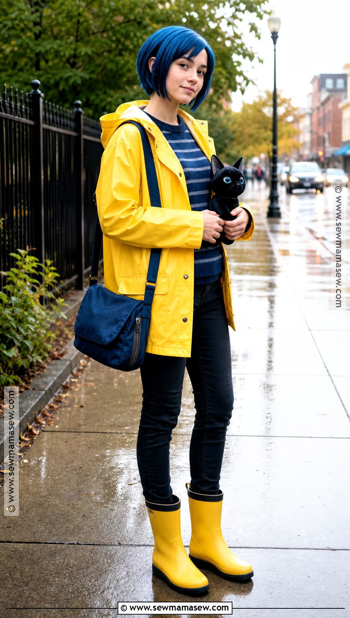 Coraline Costume With Yellow Raincoat - 30 teen costumes