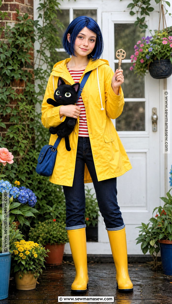Coraline Costume With Yellow Raincoat - 35 book character dress up ideas