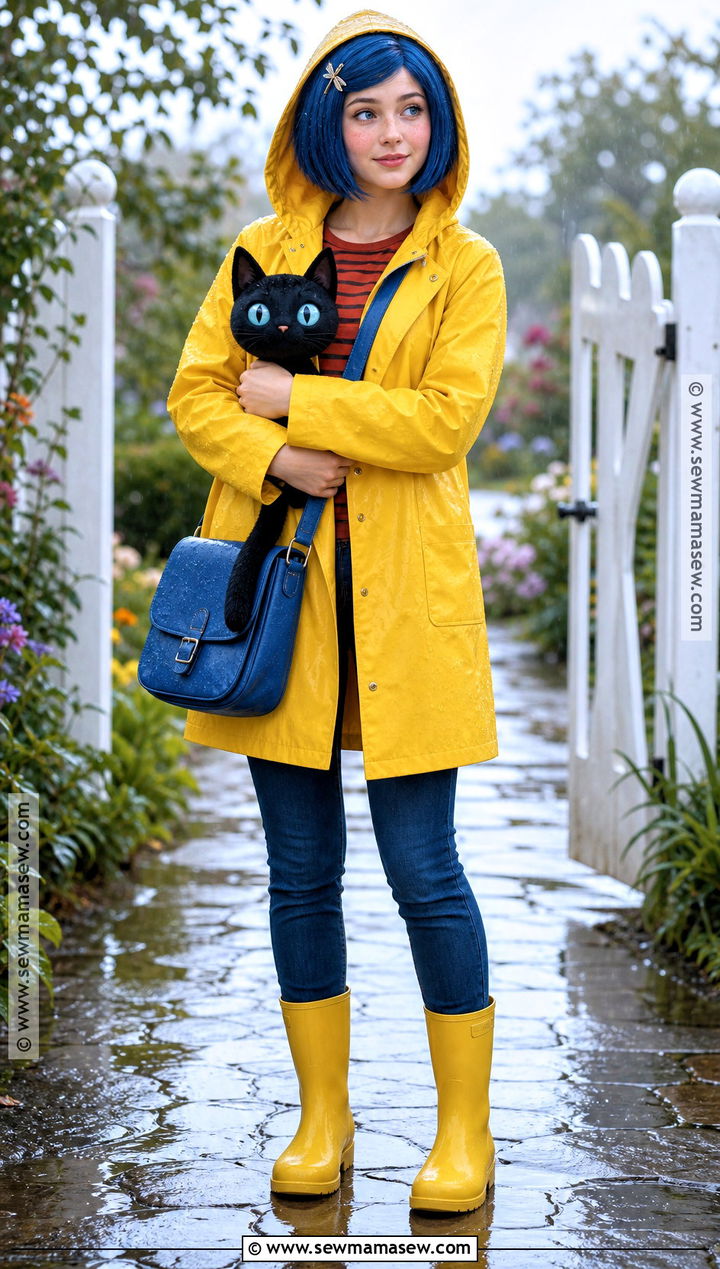 Coraline Yellow Raincoat Costume - 30 Yellow Halloween Costumes