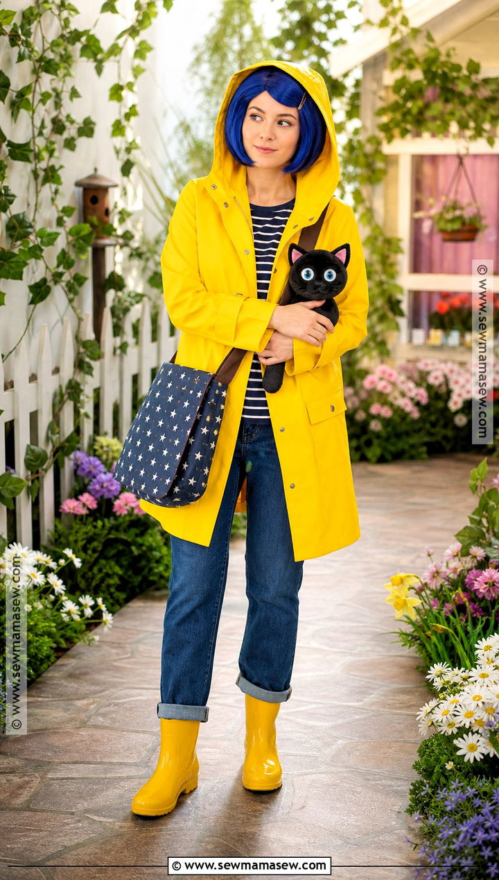Coraline Yellow Raincoat Costume - 30 blue costume ideas for women