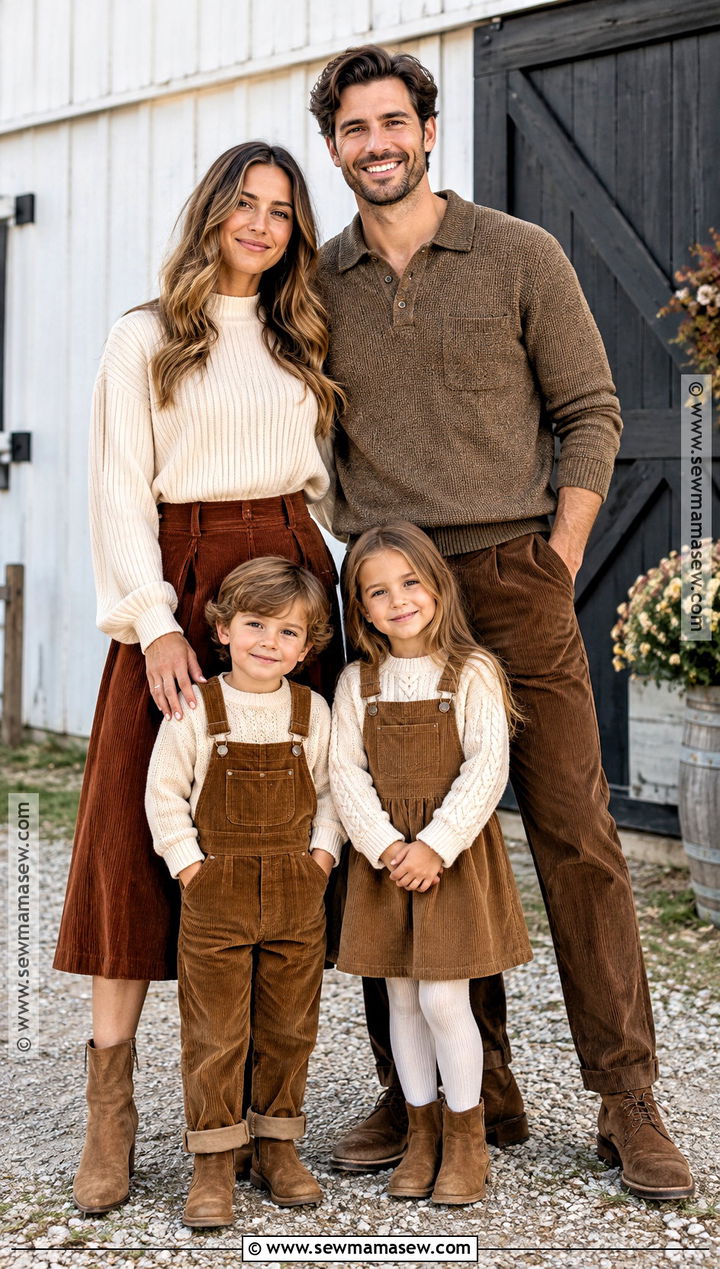 Corduroy And Knit Fall Family Outfit - 20 fall family outfit ideas