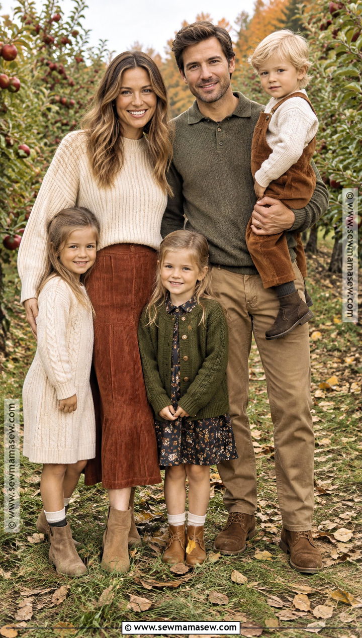 Corduroy And Knit Fall Family Photo Outfit - 25 fall family photos outfits