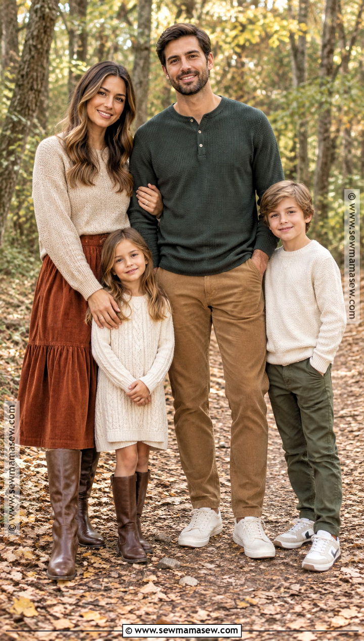 Corduroy And Knit Fall Family Photo Outfits - 15 family pics fall outfits