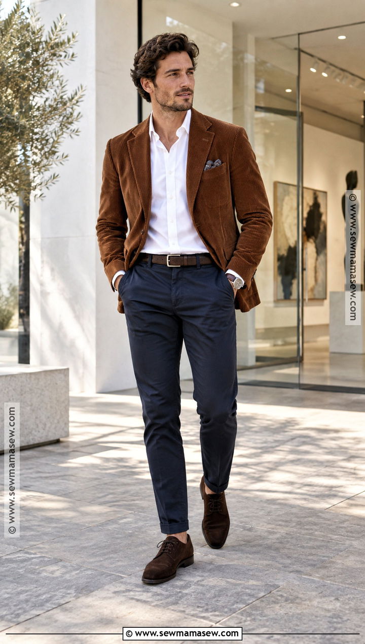 Corduroy Blazer Fall Outfit - 20 mens fall outfit ideas