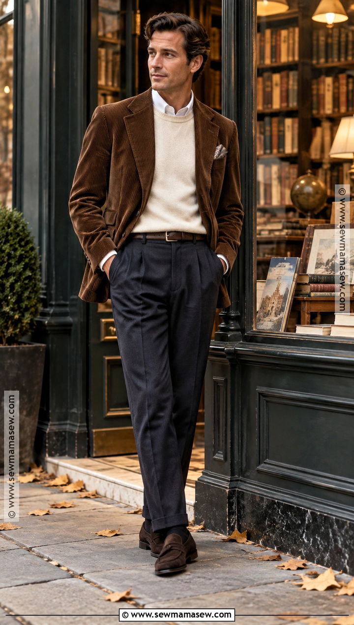 Corduroy Blazer Old Money Fall Outfit - 20 old money fall outfits for men