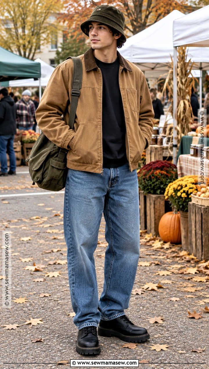 Corduroy Bucket Hat With Workwear Jacket - 15 Fall Hats for Men