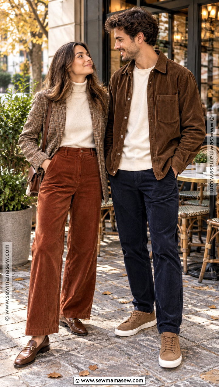 Corduroy Couple Autumn Outfit - 15 couples autumn outfits