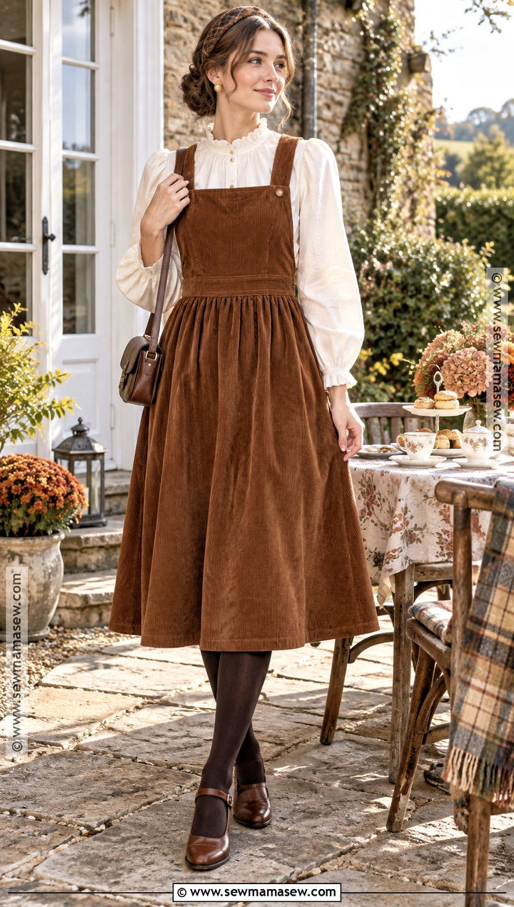 Corduroy Dress Fall Tea Party Outfit - 25 fall tea party outfit ideas
