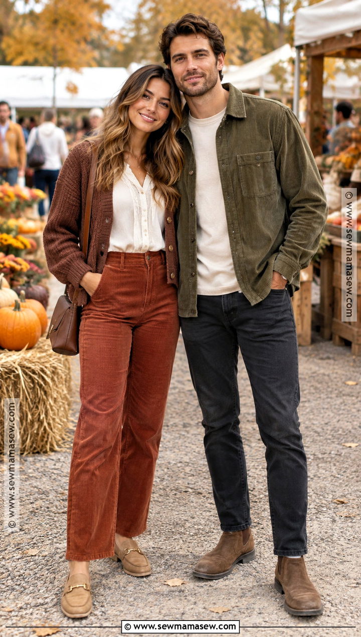 Corduroy Fall Couples Photoshoot Outfit - 25 fall couples photoshoot outfits
