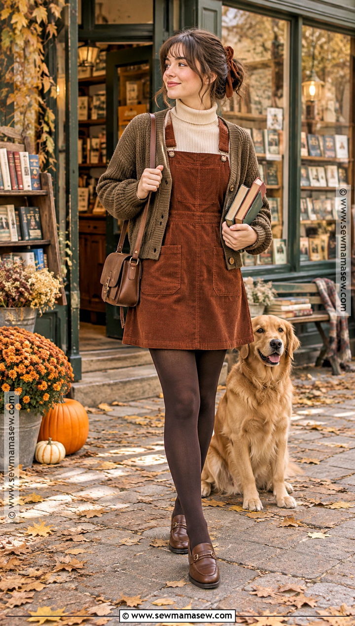 Corduroy Fall Dress Outfit - 30 fall dress outfit ideas