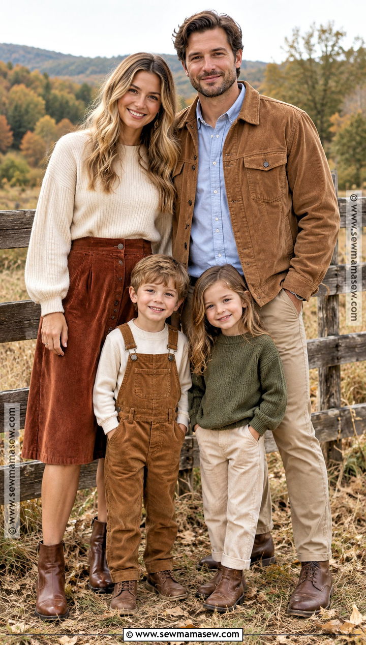 Corduroy Fall Family Picture Outfit - 25 outdoor fall family pictures outfits