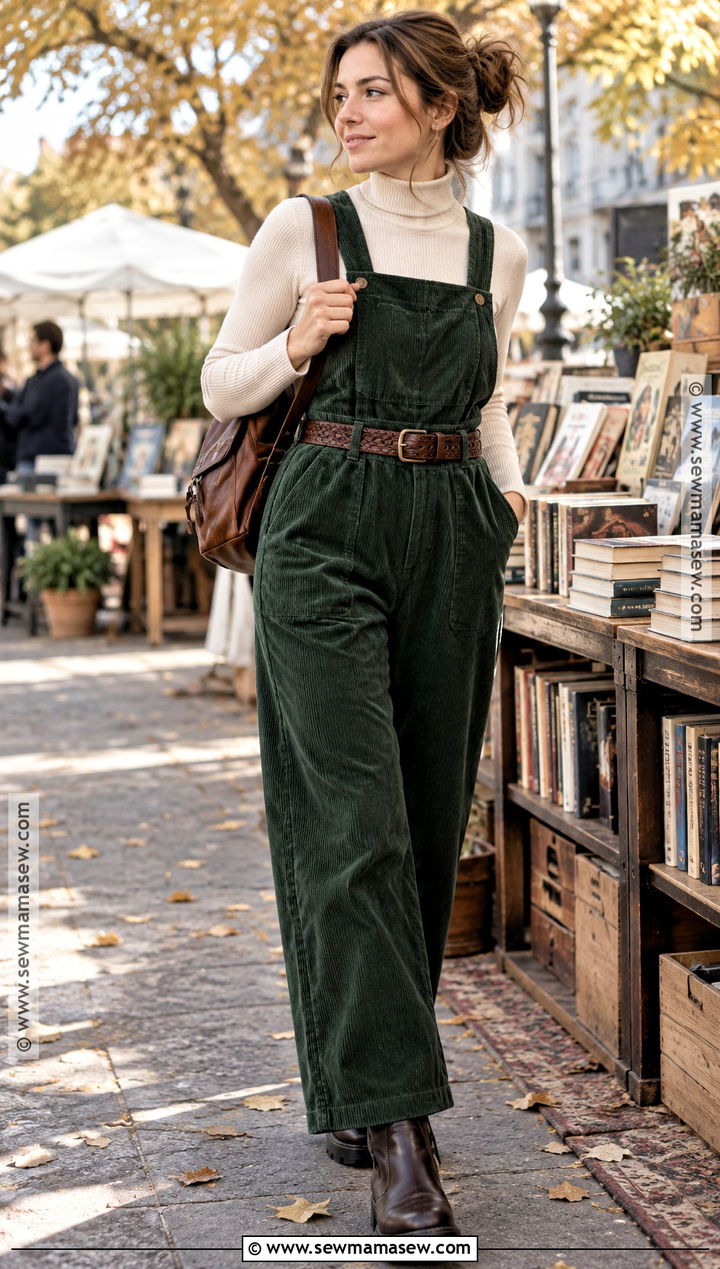 Corduroy Fall Onesie Outfit With Lug Boots - 15 fall onesie outfit ideas
