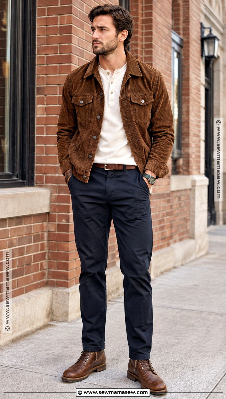 Corduroy Jacket Fall Outfit - 30 fall outfits for men