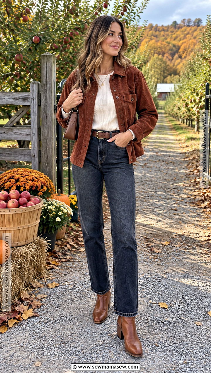 Corduroy Jacket With Dark Wash Jeans - 30 fall jackets