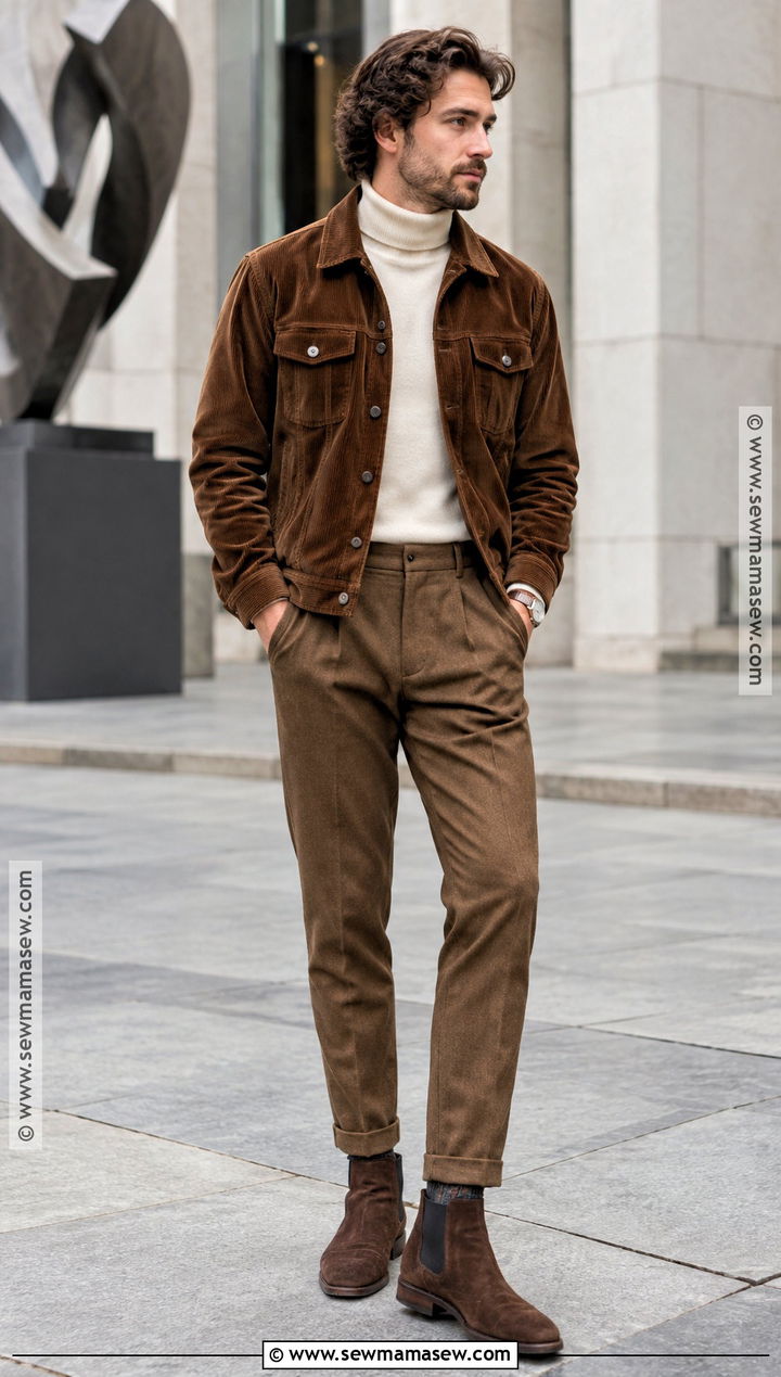 Corduroy Jacket and Turtleneck Hipster Fall Outfit - 15 Hipster Fall Outfits for Men