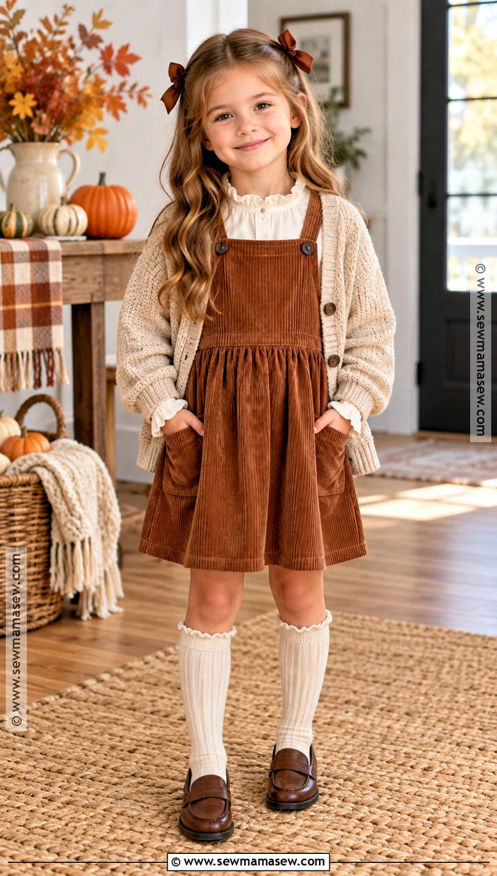Corduroy Jumper Thanksgiving Outfit - 15 thanksgiving outfits for girls