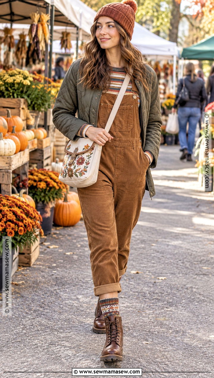 Corduroy Overalls Fall Outfit - 25 whimsical fall outfits