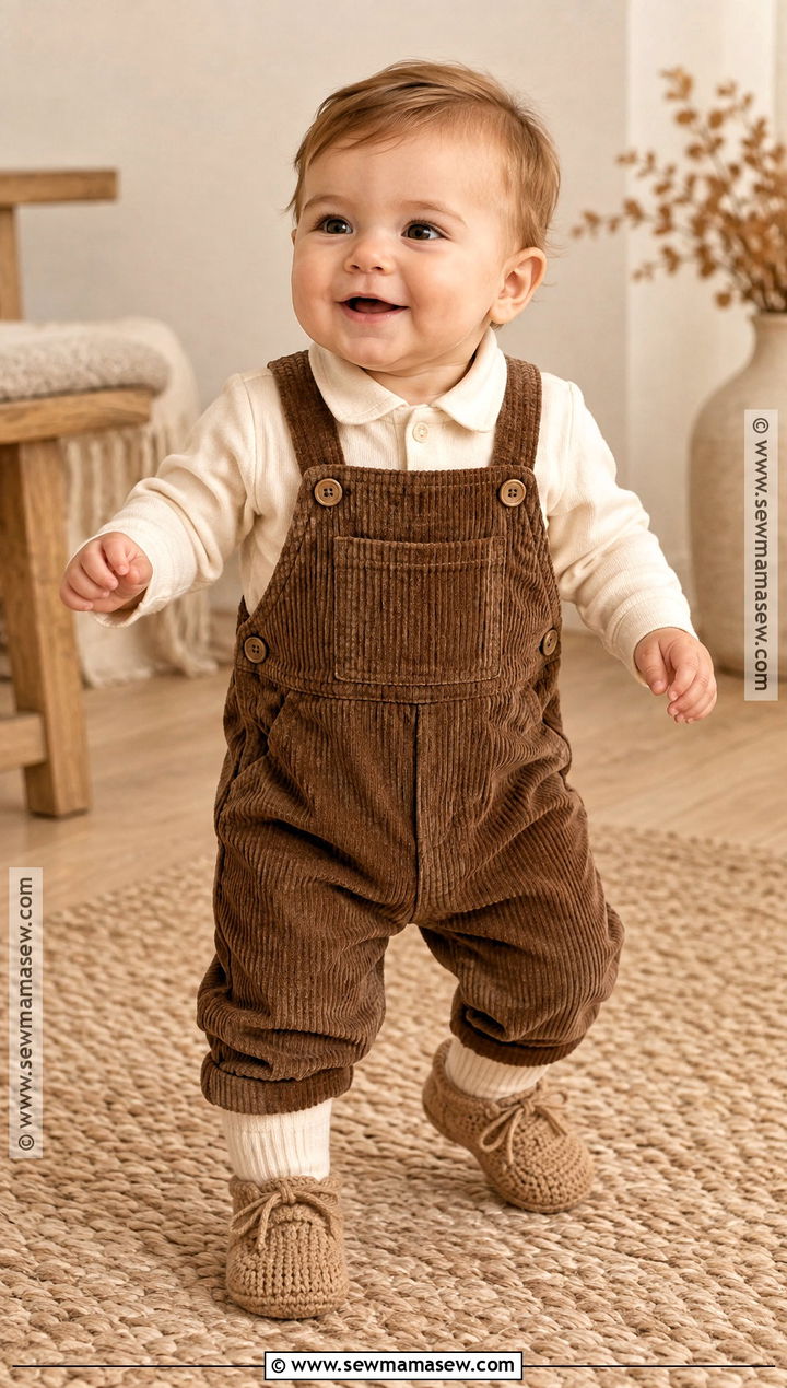 Corduroy Overalls and Bodysuit Newborn Boy Outfit - 15 fall newborn outfits for boys